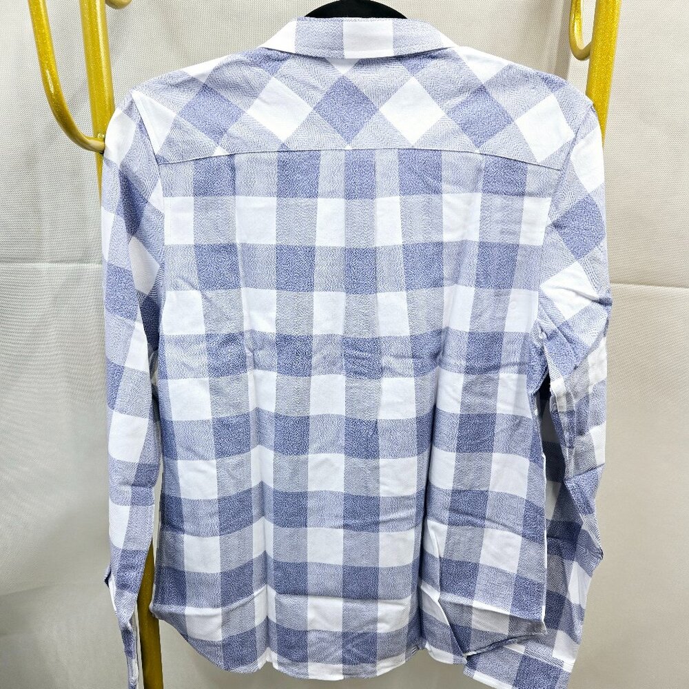NWT UNTUCKit VOLNAY BLUE WHITE BUFFALO CHECK 60% COTTON 40% TENCEL SHIRT - Picture 3 of 8